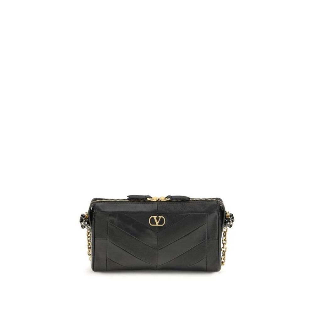 Valentino Garavani Black Napa Leather / Calf Bos Taurus Shoulder Women's Bag